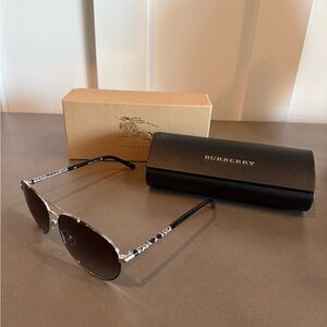 Burberry Black and Silver Sunglasses